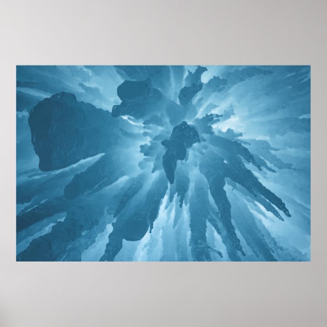 Sichtweite der Stalaktiten im unteren Winkel Poster (Vorne)