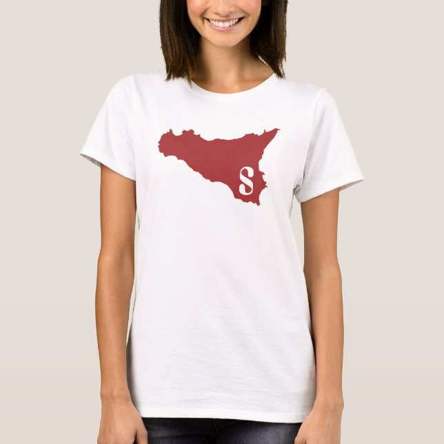 Sicilia dunkelrotes W T-Shirt (Vorderseite)
