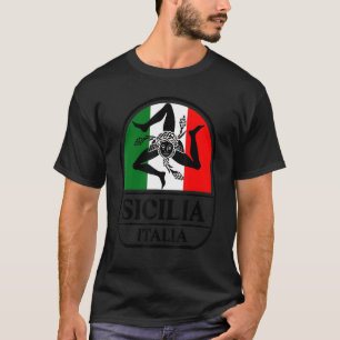 Sicilia Flag Sicily Palermo Italien 12 T-Shirt
