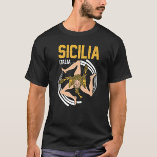 Sicilia Flag Sicily Palermo Italien 35 T-Shirt