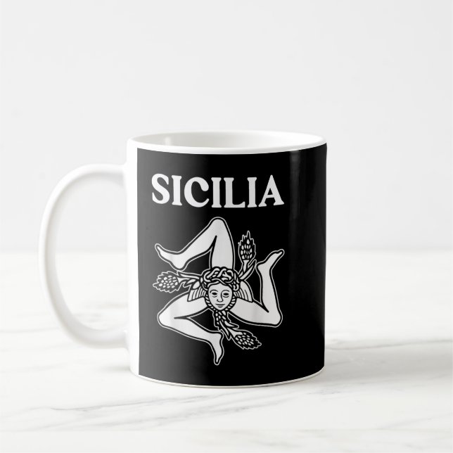 Sicilia Flag Sicily Palermo Italien Kaffeetasse (Links)