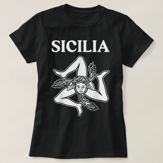 Sicilia Flag Sicily Palermo Italien T-Shirt (Design vorne)