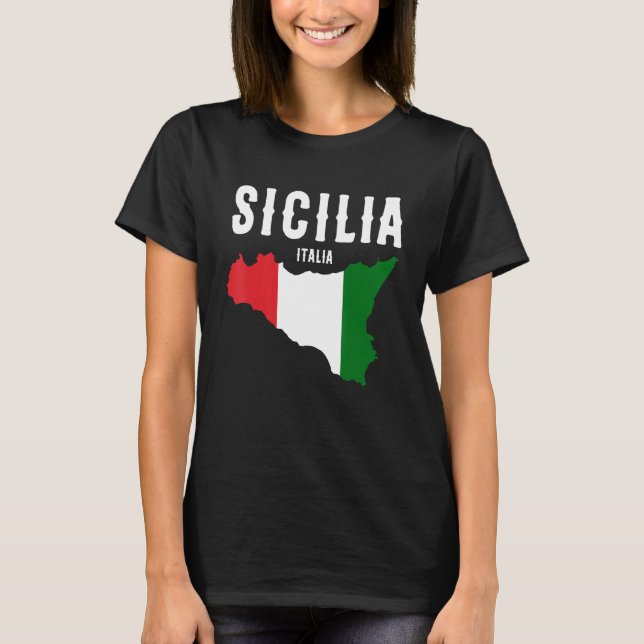 Sicilia Flag Sicily Palermo Italy 19 T-Shirt (Vorderseite)