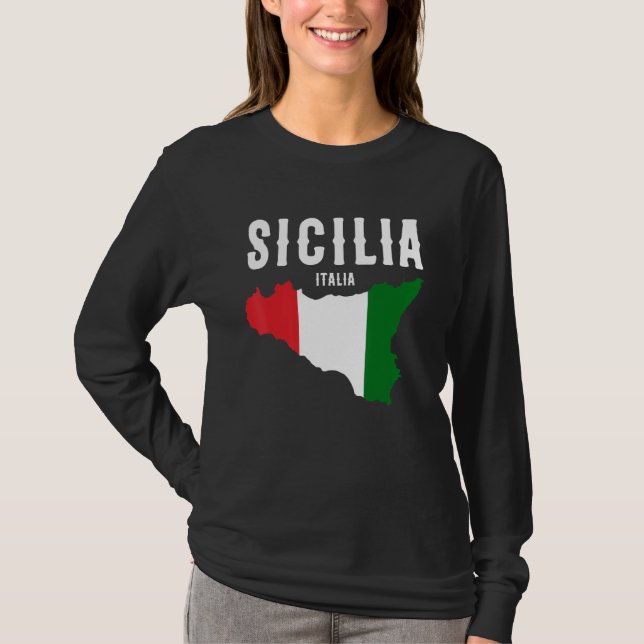 Sicilia Flag Sicily Palermo Italy 19 T-Shirt (Vorderseite)