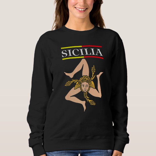 Sicilia Flag Sicily Palermo Italy  1 Sweatshirt (Vorderseite)