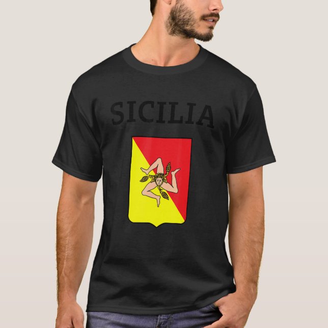 Sicilia Flag Sicily Palermo Italy 2 T-Shirt (Vorderseite)