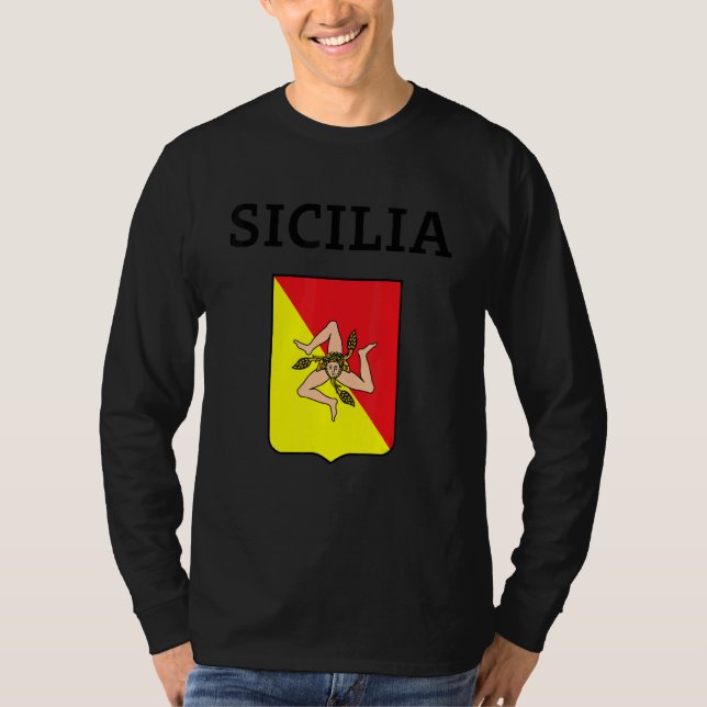 Sicilia Flag Sicily Palermo Italy 2 T-Shirt (Vorderseite)