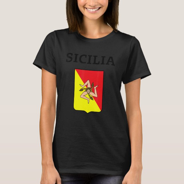 Sicilia Flag Sicily Palermo Italy 2 T-Shirt (Vorderseite)
