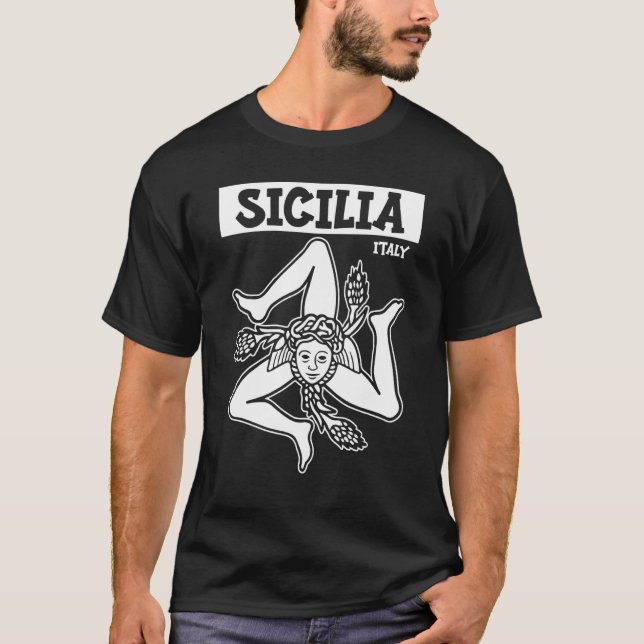 Sicilia Flag Sicily Palermo Italy 2 T-Shirt (Vorderseite)