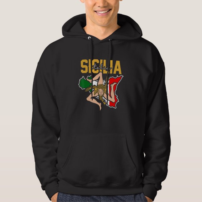 Sicilia Flag Sicily Palermo Italy 32 Hoodie (Vorderseite)