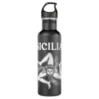 Sicilia Flag Sicily Palermo Italy Edelstahlflasche