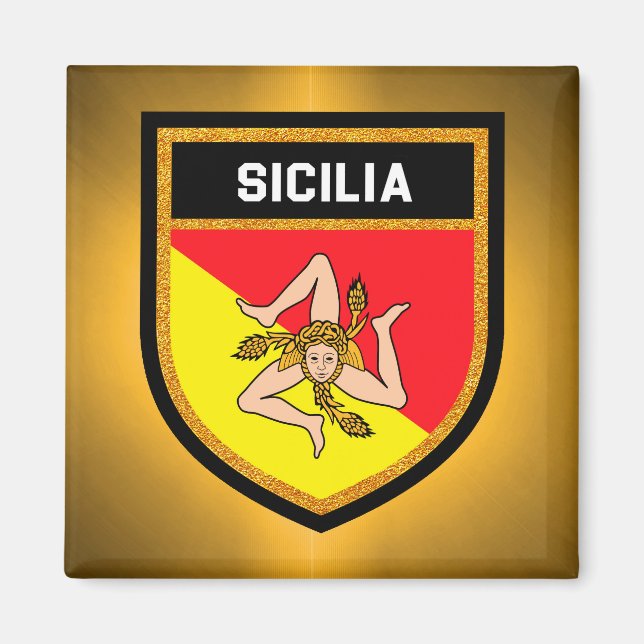 Sicilia Flagge Magnet (Vorne)