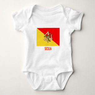 Sicilia Flagge mit Namen Baby Strampler