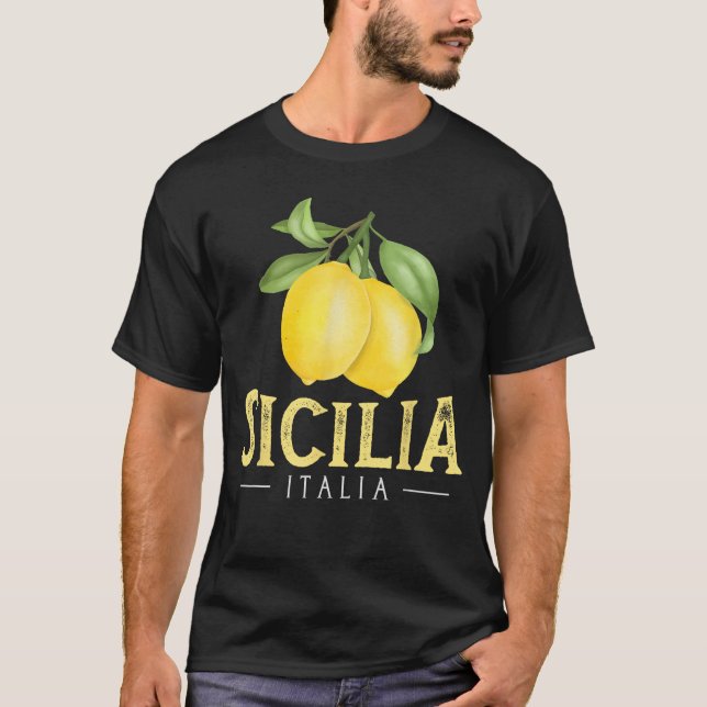 Sicilia Italia Italian Lemons Proud Sicilian retro T-Shirt (Vorderseite)