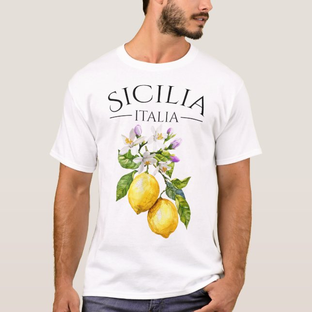 Sicilia Italian Souvenir Italy Lemons T-Shirt (Vorderseite)