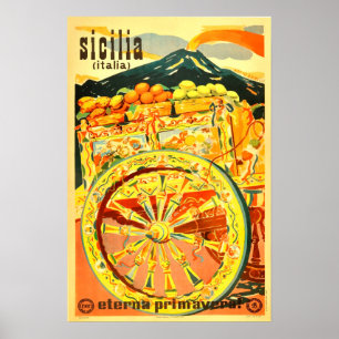 Sicilia, Italien, Reise-Plakat Poster