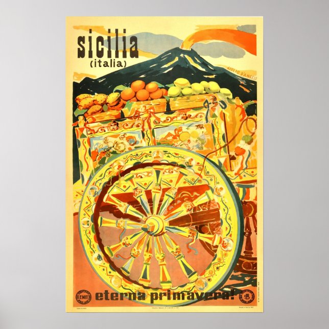 Sicilia, Italien, Reiseplakat Poster (Vorne)