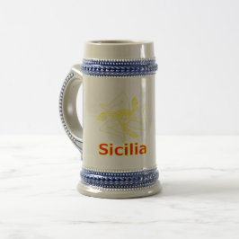 Sicilia mit Trinacria Symbol Bierglas