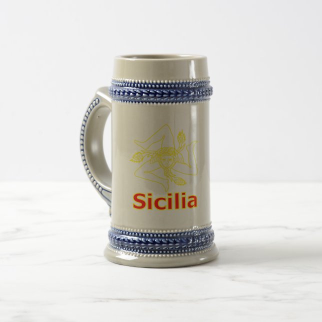 Sicilia mit Trinacria Symbol Bierglas (Vorderseite Links)