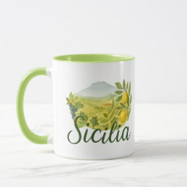 Sicilia Mt.Etna Design Mug Tasse