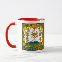 Sicilia Mt.Etna Trinacria Design Mug Tasse