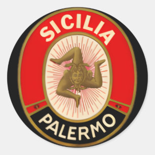 Sicilia Palermo Style Sicily Runder Aufkleber