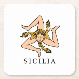 Sicilia Rechteckiger Pappuntersetzer