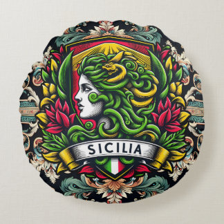 Sicilia Sicilian Design Rundes Kissen