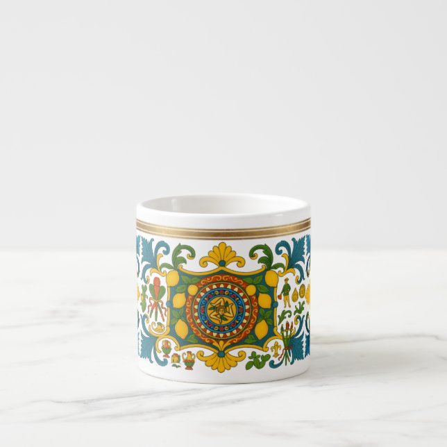 Sicilia Sicilian Pattern Espresso Cup Espressotasse (Vorderseite)