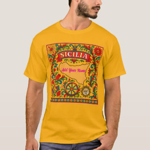 Sicilia Sizilianisches Design (mit Namen anpassen) T-Shirt