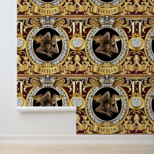 Sicilia (Trinacria), der italienische Medusa Desig Tapete