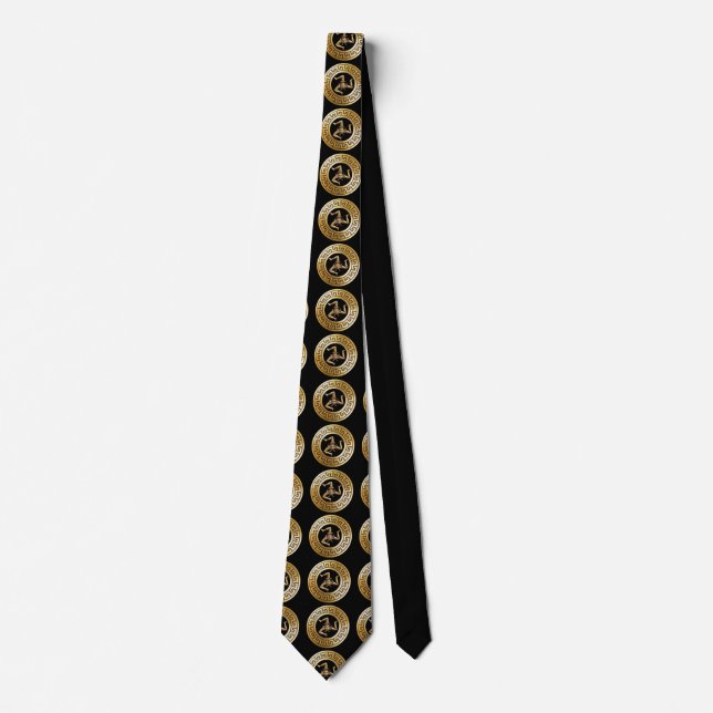 Sicilia (Trinacria Symbol) Premium Golden Neck Tie Krawatte (Vorderseite)