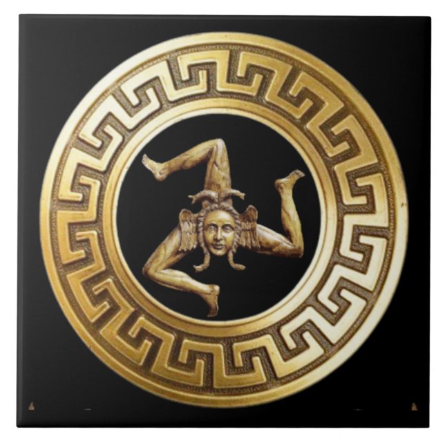 Sicilia Trinacria Wall Tile Fliese (Vorderseite)