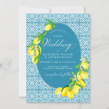 Sicilian Blue Tiles Summer Lemon Boho Wedding