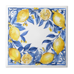 Sicilian Lemon Tiles Pattern Mediterranean Dolce  Fliese