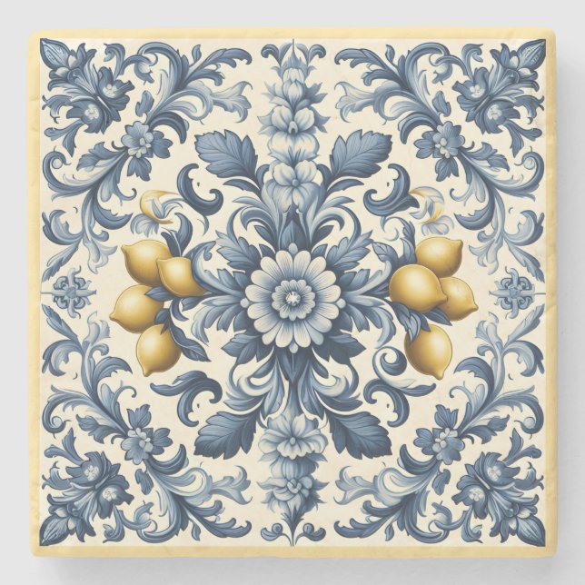 Sicilian Lemons Steinuntersetzer (Vorderseite)