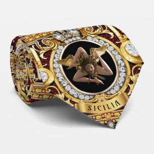 Sicilian Medusa Gems Trinacria Krawatte