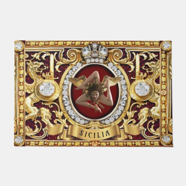 Sicilian Medusa Trinacria Door Mat Fußmatte (Vorderseite)