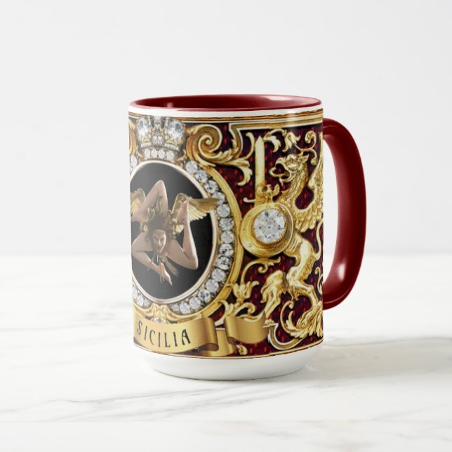Sicilian Medusa Trinacria Geschenk Tasse (VorderseiteRechts)