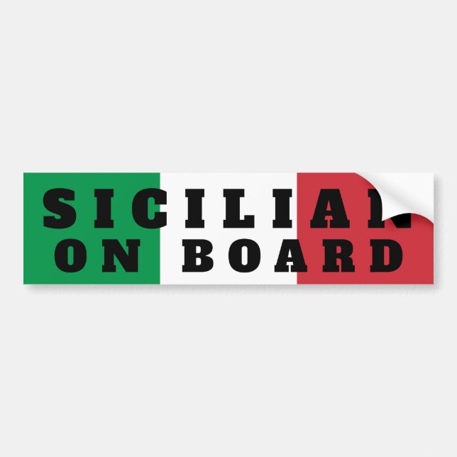 Sicilian On Board Bumper Sticker Autoaufkleber (Vorne)