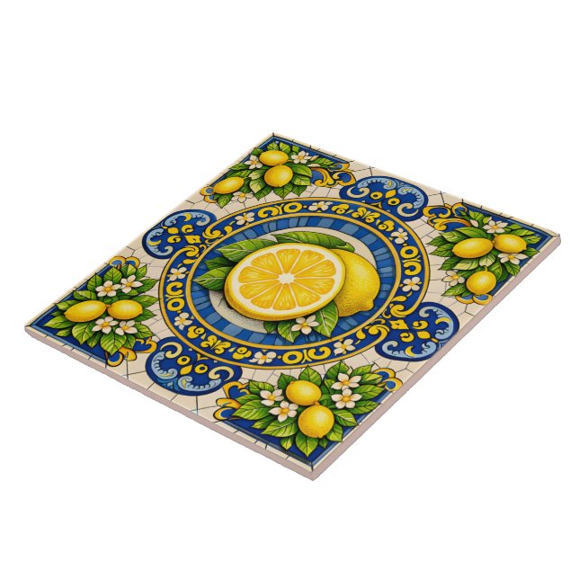 Sicilian pattern lemons ceramic tile fliese (Seite)