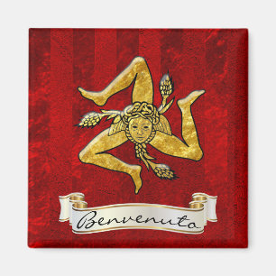 Sicilian Trinacria Benvenuto Magnet