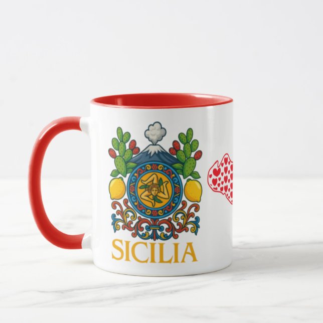 Sicilian Trinacria Design  Coffee Mug Tasse (Links)