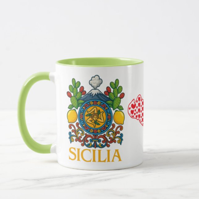 Sicilian Trinacria Design  Coffee Mug Tasse (Links)