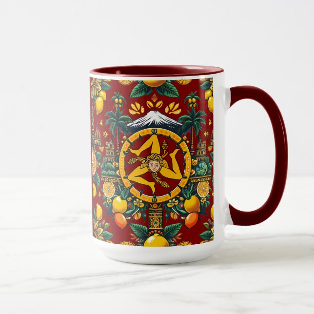Sicilian Trinacria Design Tasse (Rechts)