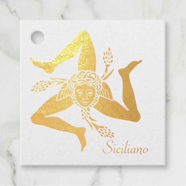 Sicilian Trinacria Ihr Text Geschenkanhänger (Vorderseite)
