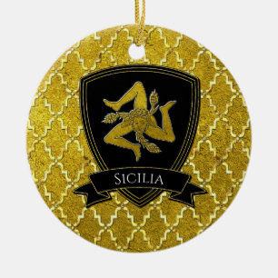 Sicilian Trinacria Keramik Ornament