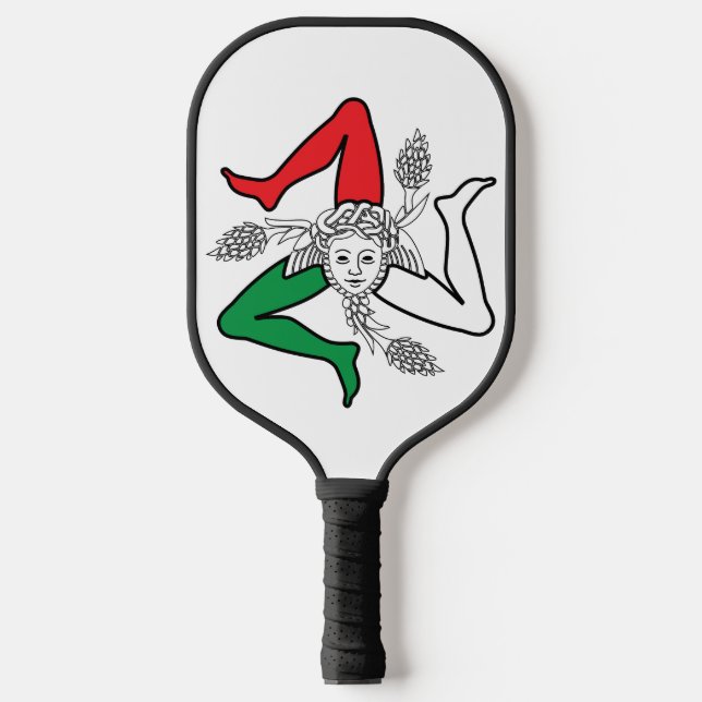 Sicilian Trinacria Medusa Emblem Italian Theme Pickleball Schläger (Vorderseite)