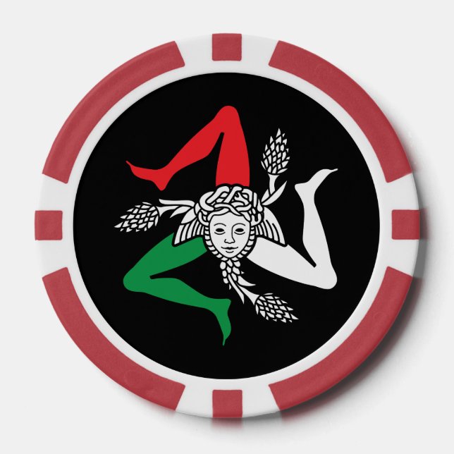 Sicilian Trinacria Medusa Emblem Italian Theme Pokerchips (Vorderseite)