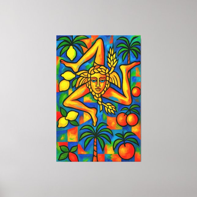 Sicilian Trinacria Pablo Stil Leinwanddruck (Vorderseite)